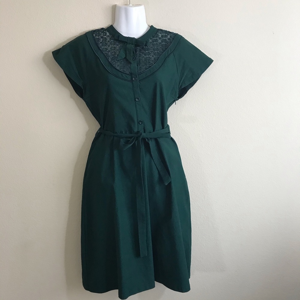 Missmny Retro Winter Green Dress Size L